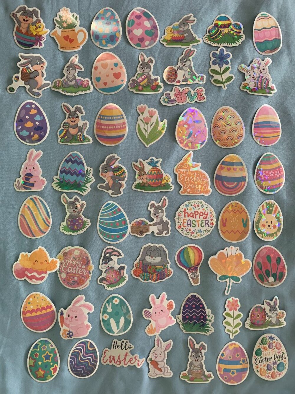 Easter Egg Bunny Vinyl Stickers Pack - 100 Pieces